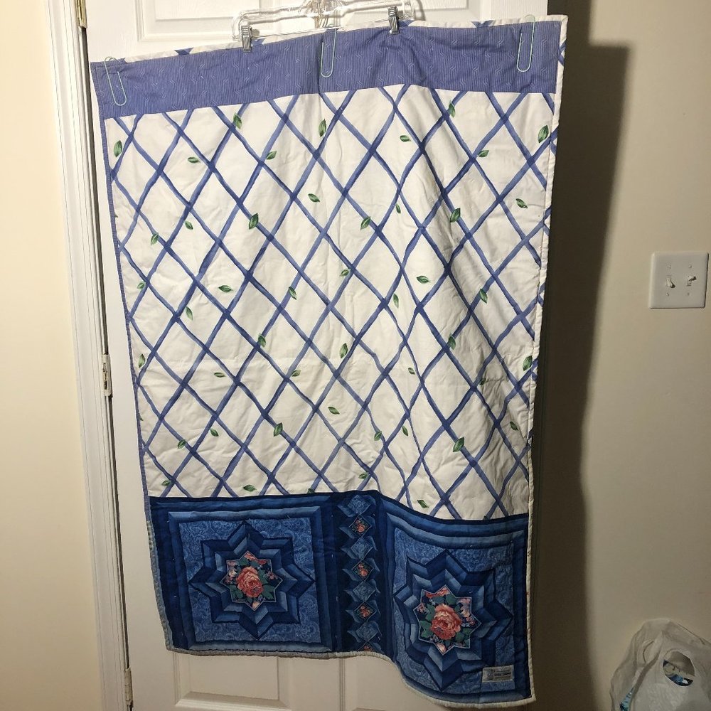 Project Linus handmade child blue quilted patchwork  blanket